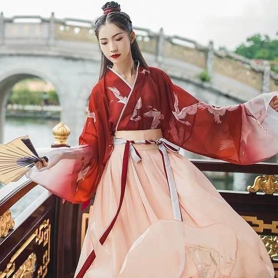 汉尚华莲一点春传统汉服女学生套装12-02新券