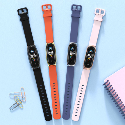 米布斯适用小米手环10/9/8表带7/6/5/4/3腕带硅胶金属NFC手腕带手链表链运动卡扣表壳手环带配件表带男女