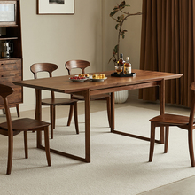 北美黑胡桃木大餐桌实木长桌子加厚客厅工作台长方形简约现代家用