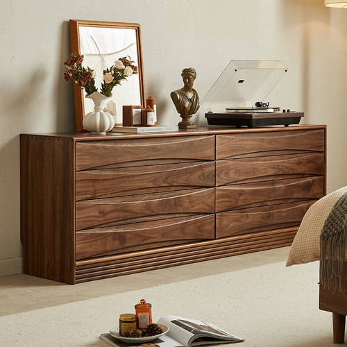 黑胡桃木八斗柜复古创意