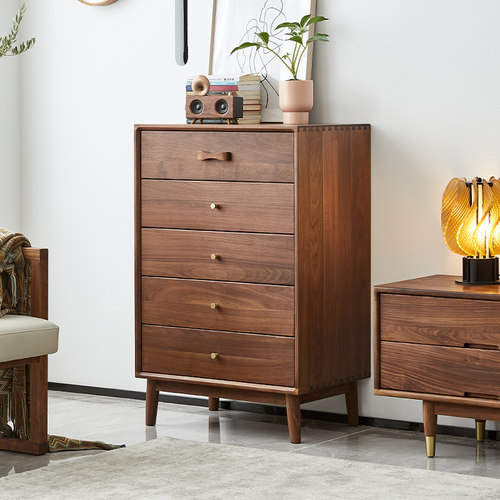 北美黑胡桃木五斗柜整装