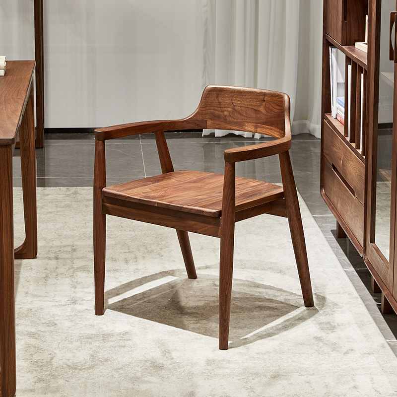 北美黑胡桃木设计书椅