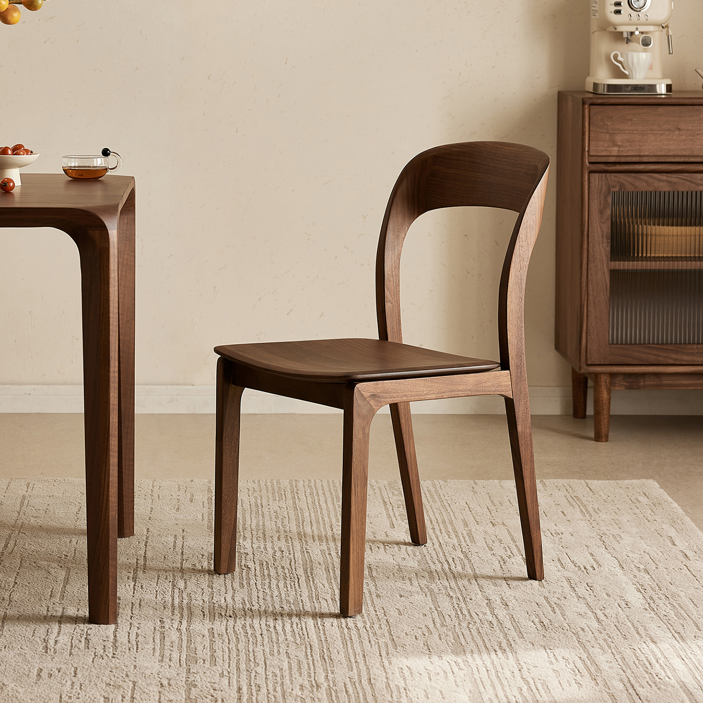 北美黑胡桃木+餐椅+北欧