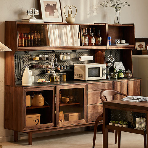 黑胡桃木餐边柜客厅收纳柜