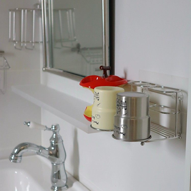 洗漱台收纳架不锈钢牙刷架牙杯沥水篮置物架壁挂牙具座卫生间浴室,家庭/个人清洁工具,牙刷架/牙具座,淘宝优惠券,粉丝福利购,淘宝优惠卷