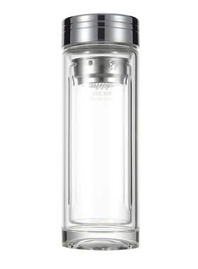 名到MIODO 双层玻璃杯 随手泡茶防烫隔热加厚底 MD-85204 300ml