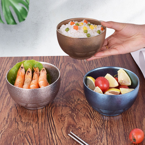 名到MIODO家用纯钛双层隔热米饭碗儿童碗餐具MD-TiW01-37 370ml
