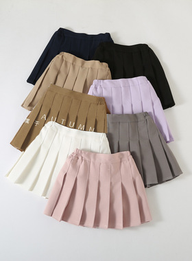 女童舞蹈百褶裙儿童JK学院风半身裙3-15岁纯色短裙学生表演