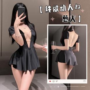 修身 新款 显瘦包臀短裙 性感深V领连体衣裙女夏季 猫眼姐妹