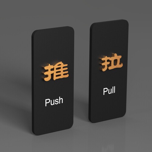 新款立体亚克力推拉门牌