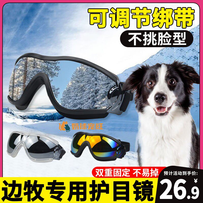 边牧专用狗狗护目镜宠物配饰小狗墨镜防风眼镜大型犬太阳镜紫外线