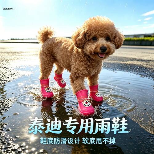 泰迪专用狗狗雨鞋脚套小狗鞋子外出软底甩不掉夏季透气小型犬雨靴