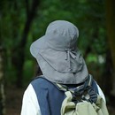 遮阳帽户外骑车护颈太阳帽大檐透气折叠登山渔夫帽 防晒帽子女夏季