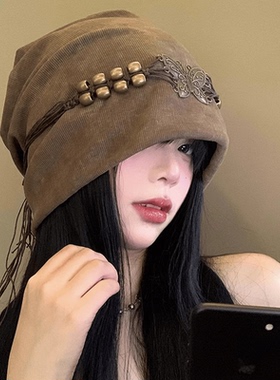 冷帽扎染流苏串珠美式复古