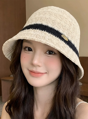 镂空针织渔夫帽女夏防晒显脸小