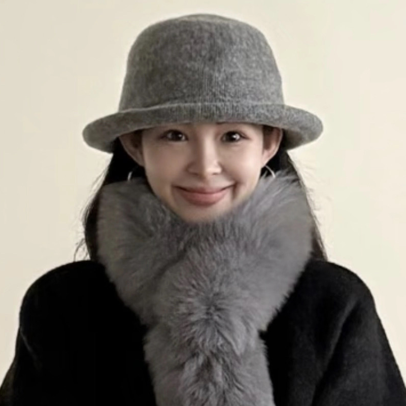 韩版卷边圆顶小礼帽女士冬季休闲