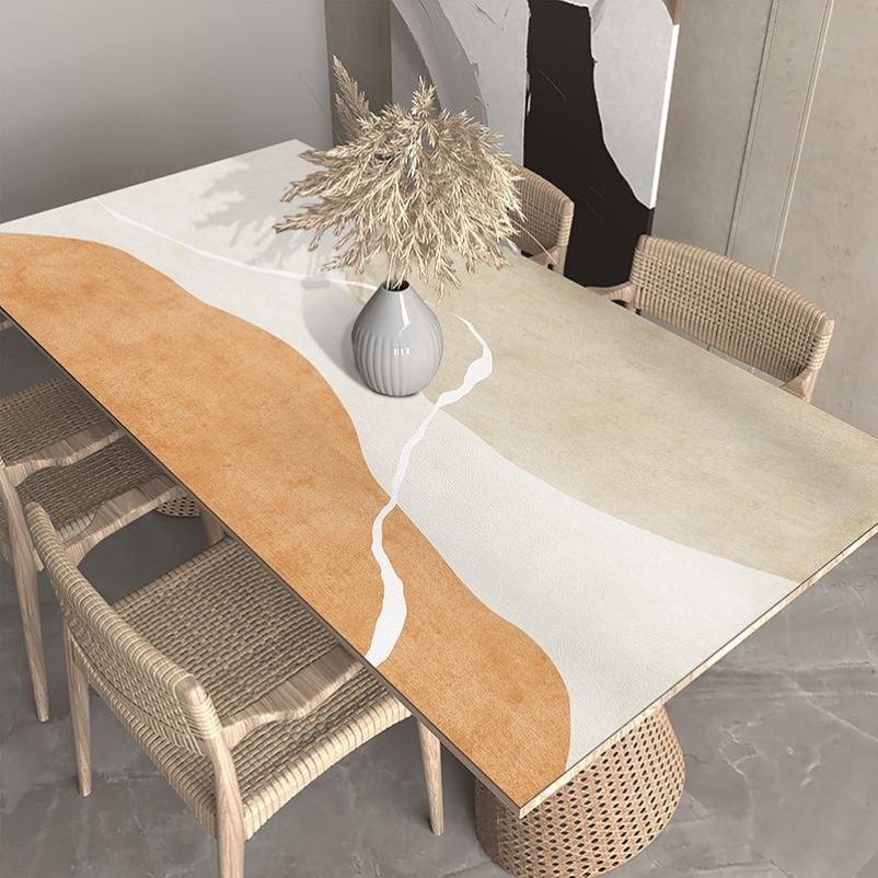 组合套装桌垫Pu可擦免洗茶几垫防水防烫小香风免洗皮革餐桌客厅垫