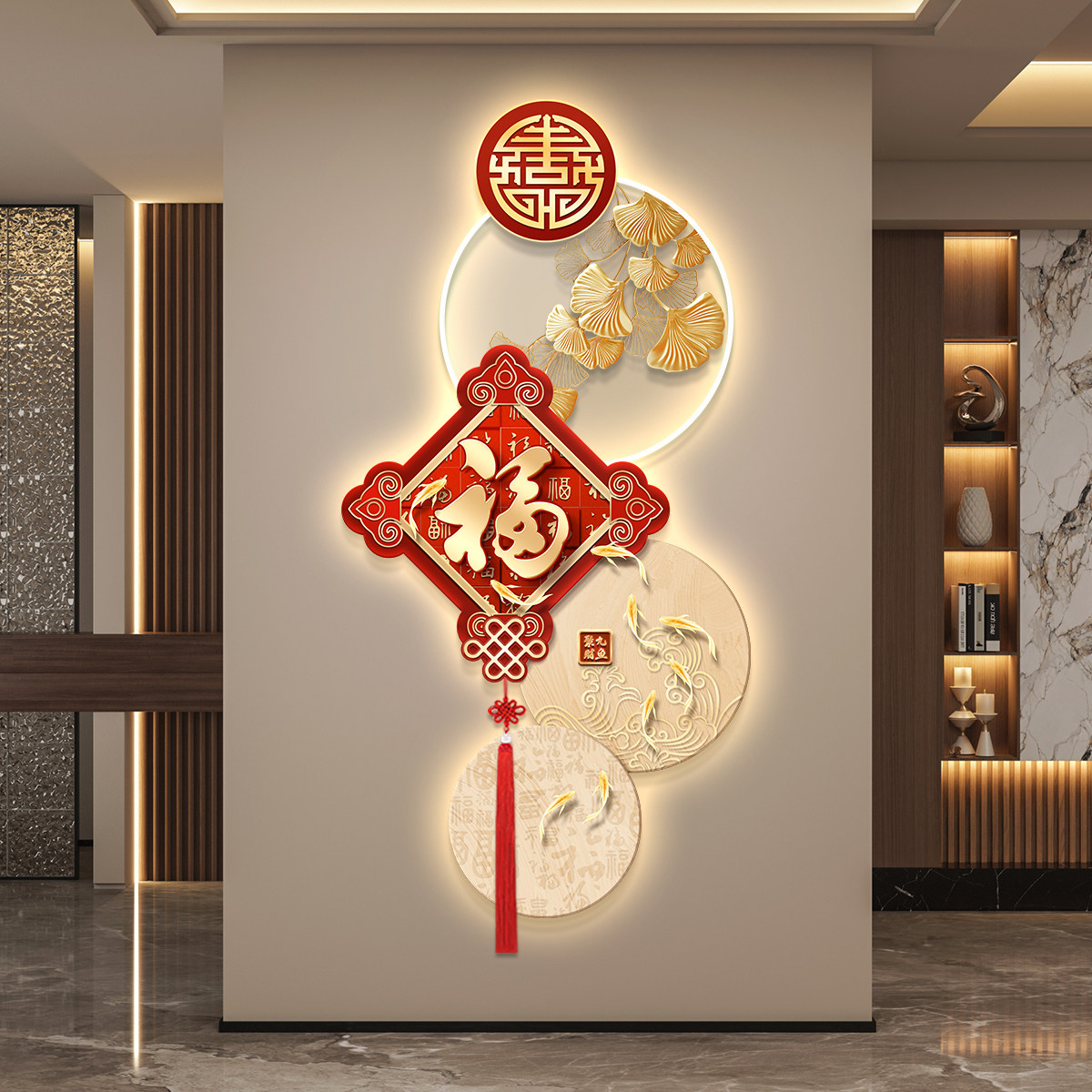 轻奢led带灯入户玄关装饰画 画走廊过道挂画 画壁画 画简约现代高