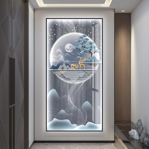 轻奢led带灯入户玄关装饰画 画走廊过道壁画 画挂画 画简约现代高