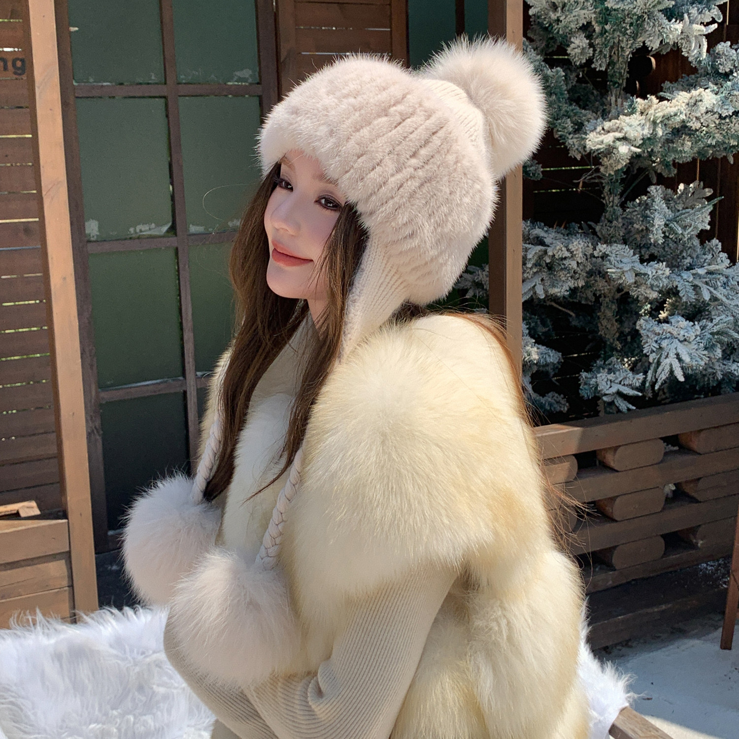 可爱水貂毛雷锋帽女皮草帽子狐狸毛球球冬季保暖显脸小护耳帽子,服饰配件/皮带/帽子/围巾,帽子,淘宝优惠券,粉丝福利购,淘宝优惠卷