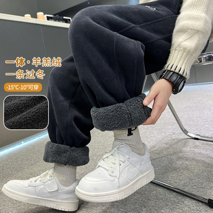 男童加绒裤子冬季羊羔绒灯芯绒运动裤中大童男孩秋冬儿童加厚棉裤