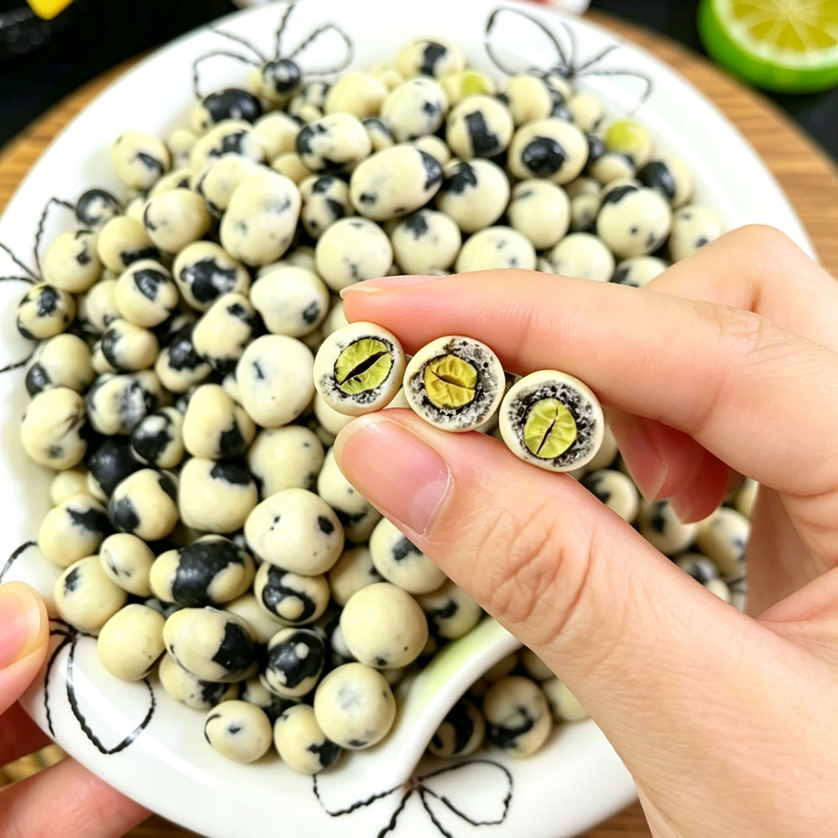 色泽黑亮酥脆可口山药黄芪黑豆图片