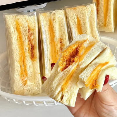 原味肉松三明治沙拉酱夹心早餐