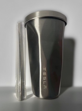 特斯拉客户礼品水杯定制tesla不锈钢咖啡杯4s店汽车吸管杯定制