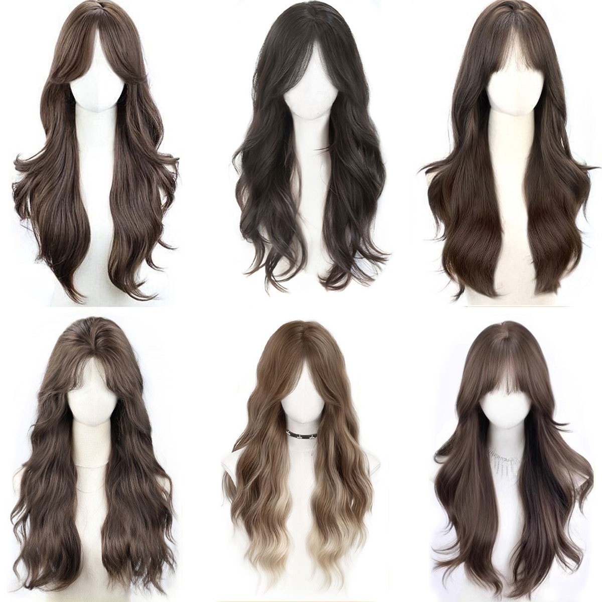 假发女长发大波浪长卷发自然全头套式日常仿真隐形假发套中长发