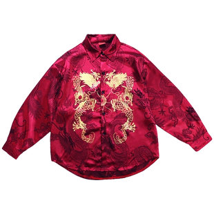 儿童元旦演出服中国风合唱服男童街舞金色龙纹女童喜庆汉服表演服