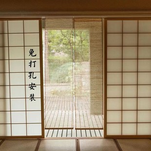 透光门帘苎麻门帘手工麻帘日式 挂帘中式 隔断挂帘过道门帘玄关透风