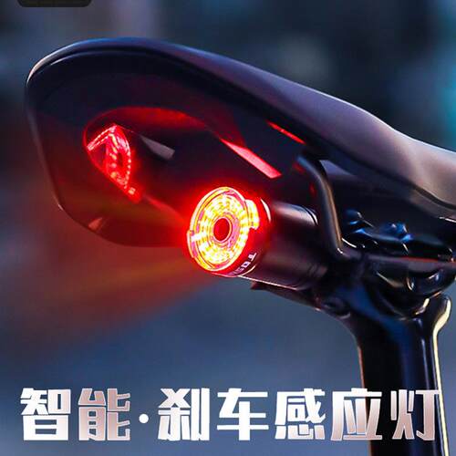 自行车尾灯套装超轻智能感应刹车灯山地车充电警示骑行单车夜骑灯