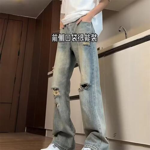 2025秋冬季新款美式高街潮牌牛仔