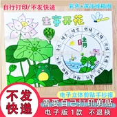 生字开花识字小报电子版 万能字认识生字语文青字家族小报