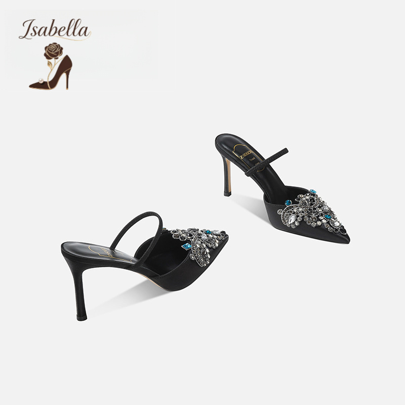 Isabella新中式水钻包头凉鞋女细