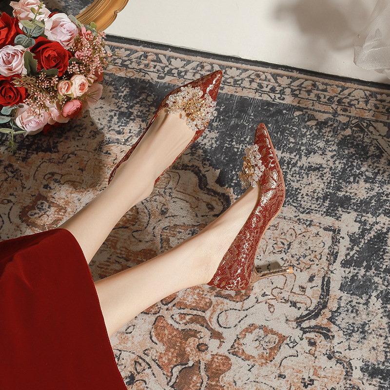 Isabella秀禾服婚鞋新款高跟鞋女