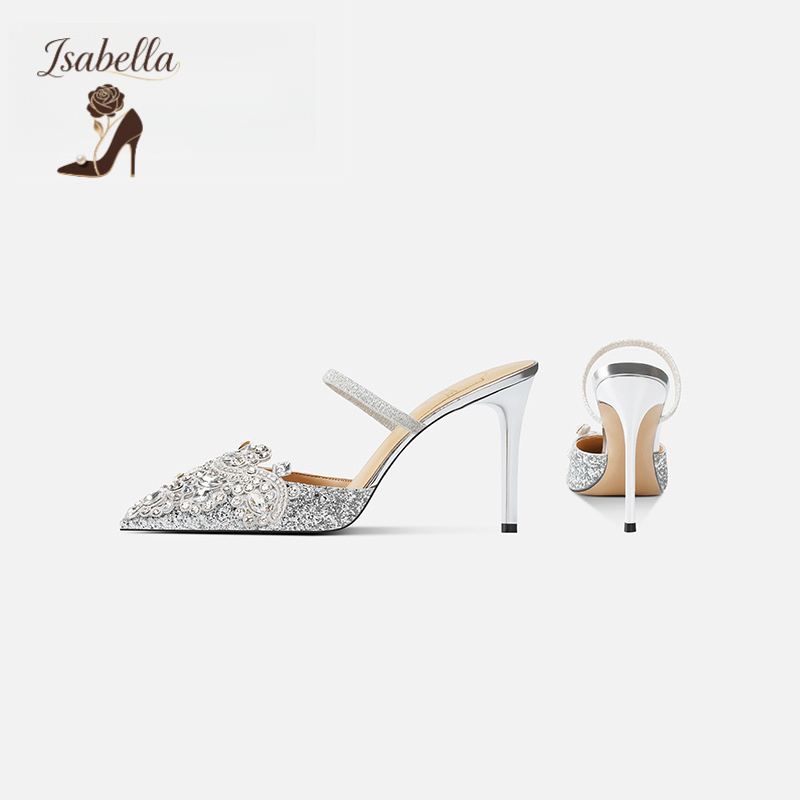 Isabella法式水钻包头凉鞋女2025