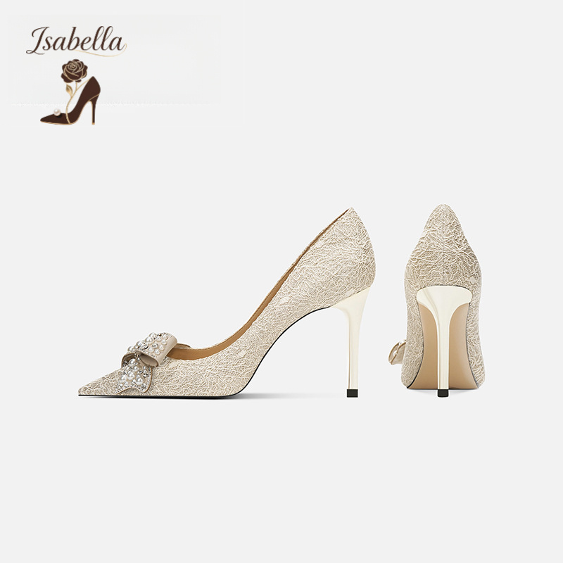 Isabella婚鞋女新款法式公主水钻