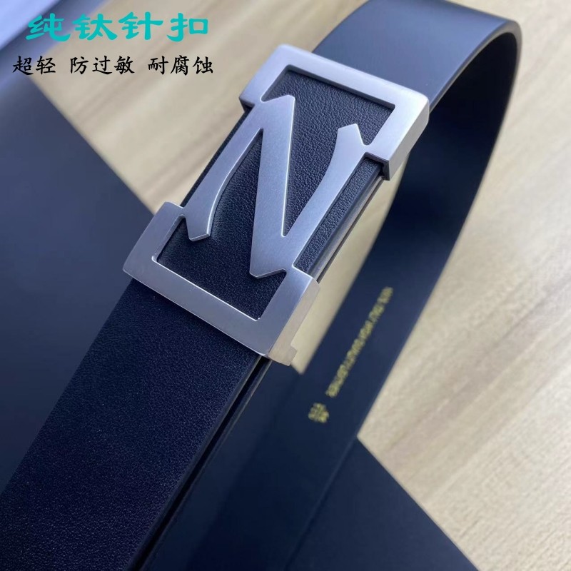 挂带头层牛皮新款内穿平滑扣百搭
