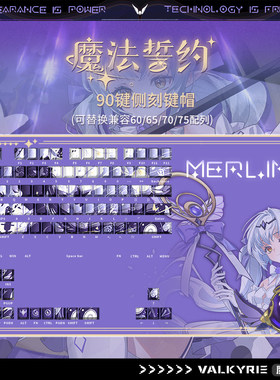 瓦尔基里 VK魔法誓约系列键帽 侧刻键帽 PBT热升华键帽