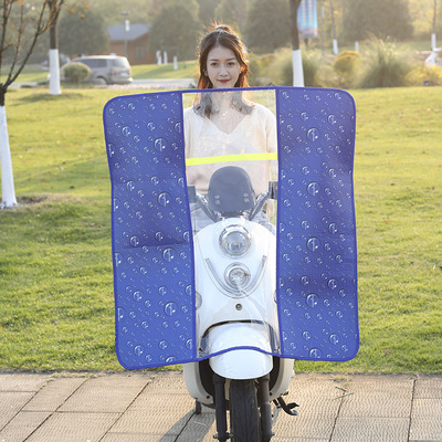 电动车挡风板透明冬季挡雨摩托车挡雨膜三轮车前挡风被罩加大