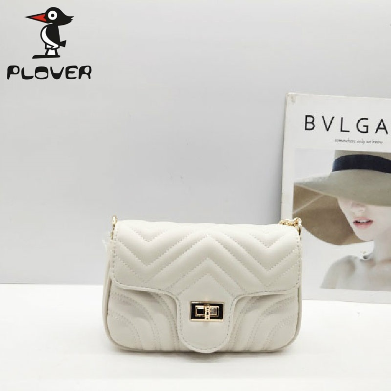 Plover/啄木鳥女包正品2025新款小眾繡線印花小方包斜挎JY7540119