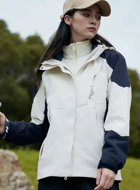 工厂清仓三合一冲锋衣男女户外防风防水加绒保暖情侣外套LB1818N