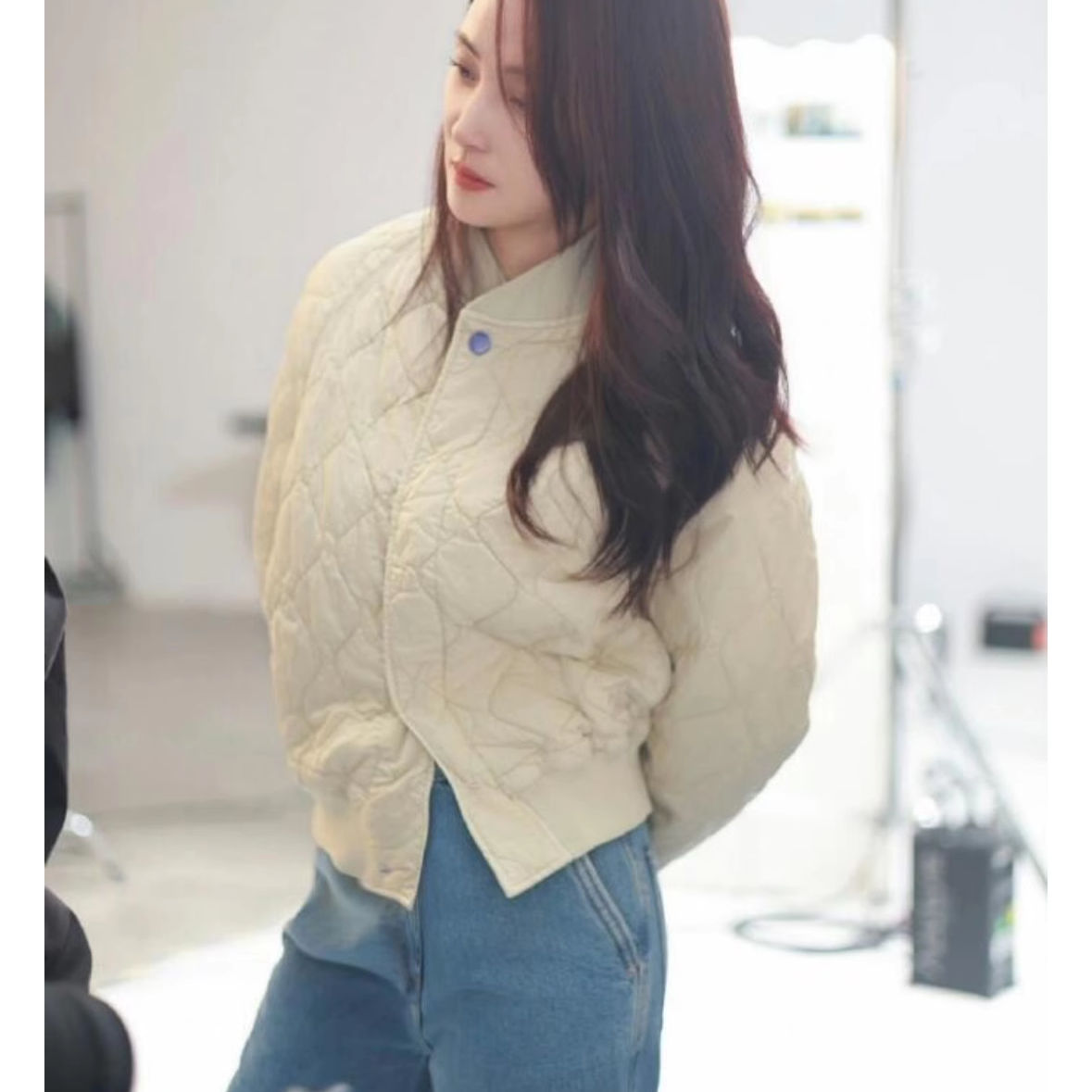 外贸明星同款经典衍缝何文螺纹领口袖口宽松夹棉棒球棉服外套,女装/女士精品,棉衣/棉服,淘宝优惠券,粉丝福利购,淘宝优惠卷