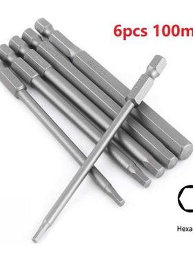 6pcs Hex Head Allen Wrench Drll Bts Set 100mm Long Metrc