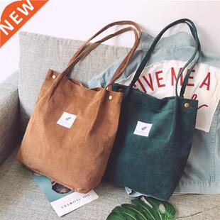 Bags for Women 2021 Corduroy Shoulder Bag Reusable Shopping