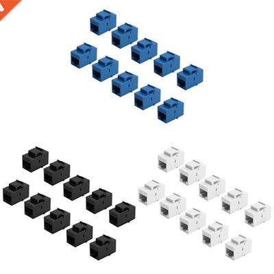10Pcs RJ45 Connector Keystone Jack Cat6 Extenson Coupler Et
