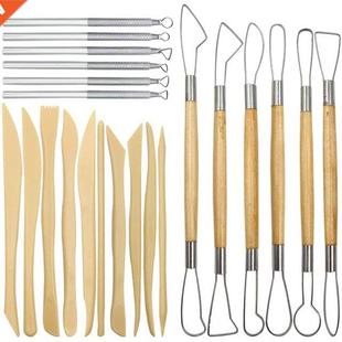 Pottery Clay Sculptng Tools, 22Pcs Wooden Handle Pottery Ca