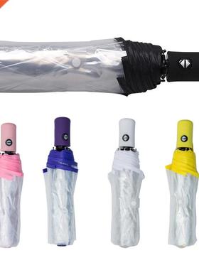 Transparent Ubrella Autoatic Ubrella Rain Woen en Sun R