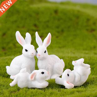 Cute Resin Bunny Ornament Home Miniature Landscape Decoratio